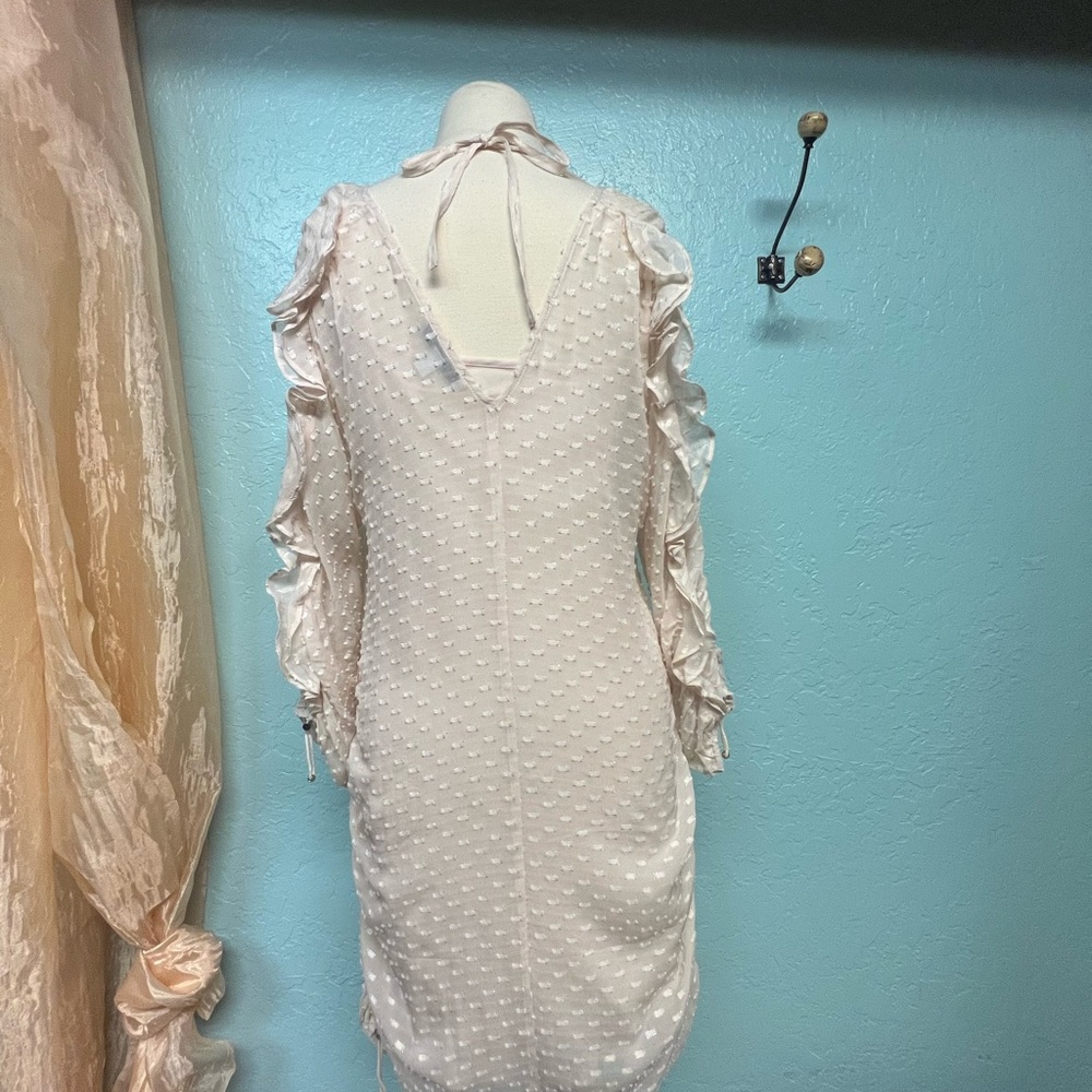 Elegant Cream Dress with Ruffle Sleeves Chelsea and Walker